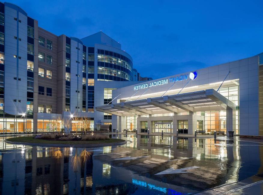 Vidant Medical Center Nighttime Rain